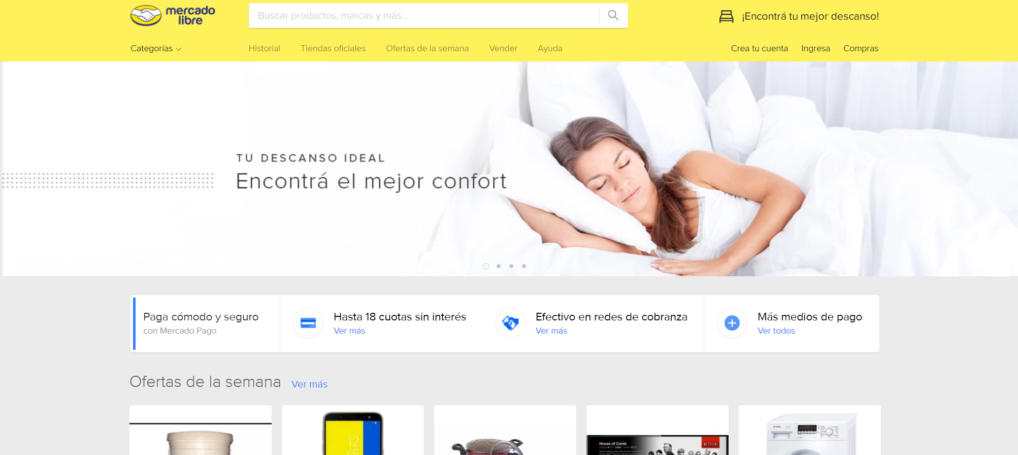 Pagina de Mercado Libre Uruguay