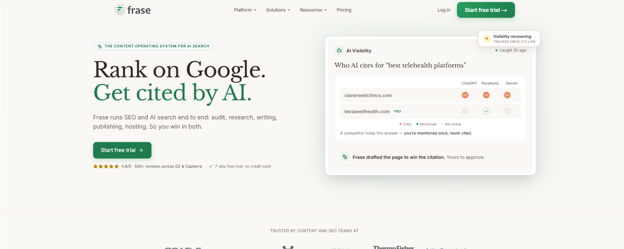 Mejores herramientas de SEO en IA, Frase.io
