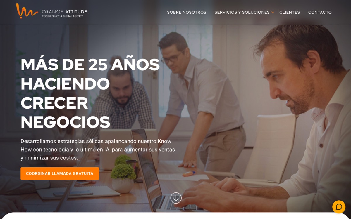 Sitio web de Orange Attitude, agencia digital de Montevideo